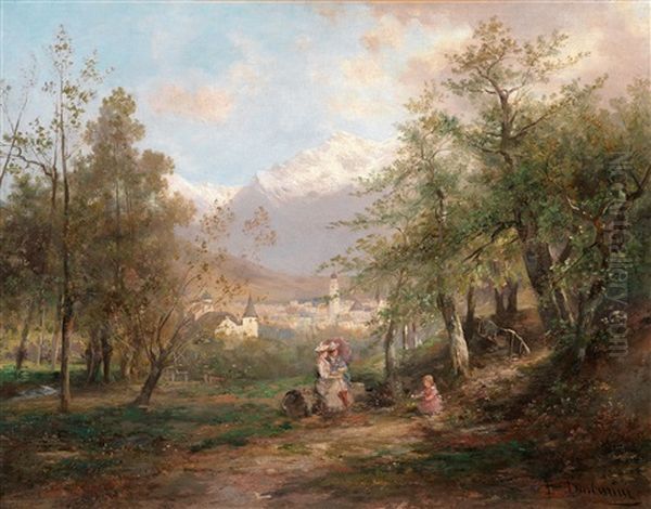 Blick Auf Sexten In Sudtirol Oil Painting by Emil Barbarini