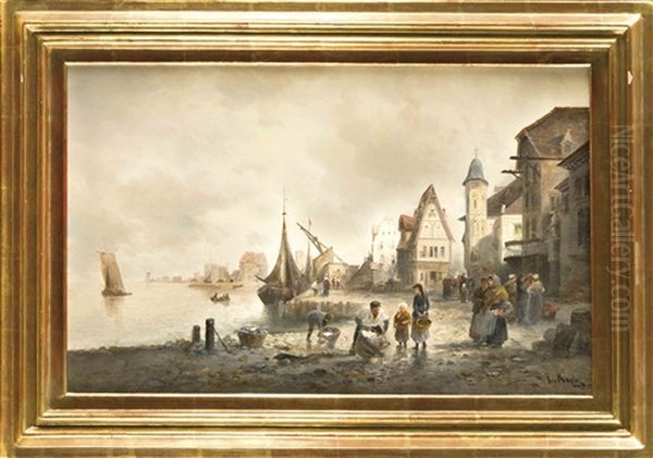 Der Hafen Von Scheveningen In Holland Oil Painting by Emil Barbarini