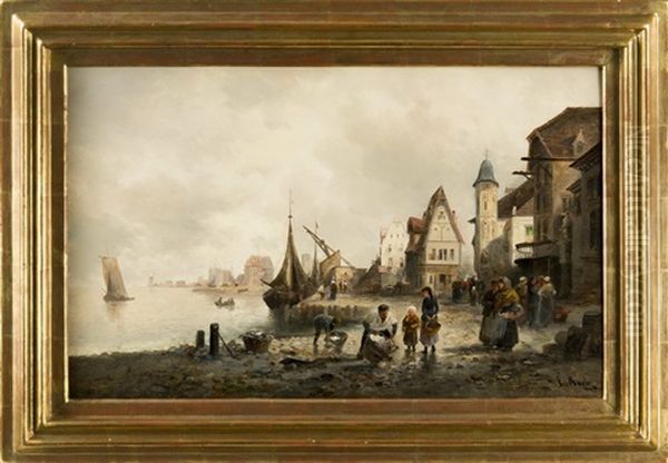 Der Hafen Von Scheveningen In Holland Oil Painting by Emil Barbarini