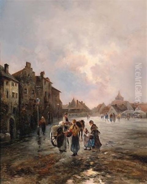 Motiv Aus Schaerbeck, Dorf Und Vorort Brussels Oil Painting by Emil Barbarini