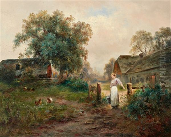 Im Bauerngarten Oil Painting by Emil Barbarini