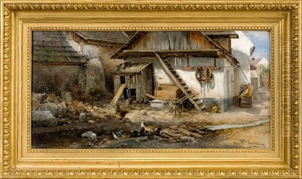 Bauernhof Aus Niederosterreich Oil Painting by Emil Barbarini