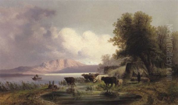 Am Starnberger See Oil Painting by Emil Barbarini