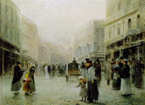 Reges Treiben In Der Stadt Oil Painting by Emil Barbarini