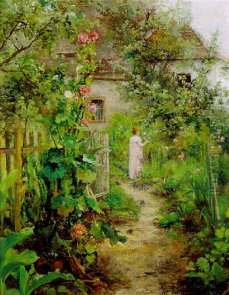 Im Bauerngarten Oil Painting by Emil Barbarini