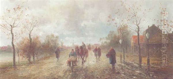 Landstrasse Oil Painting by Emil Barbarini