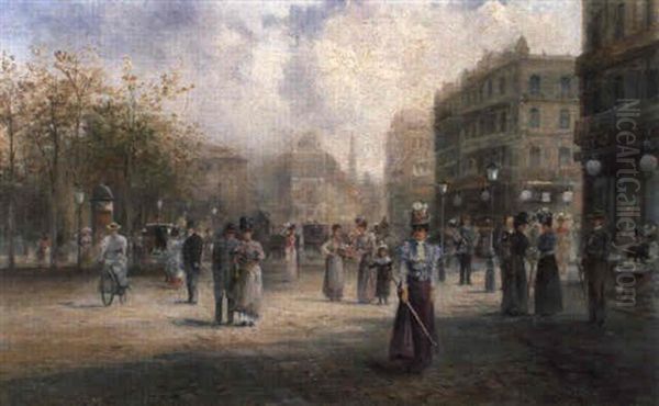 Ansicht Aus Paris Oil Painting by Emil Barbarini