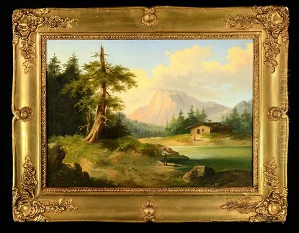 A Pair Of Landscapes (pair) Oil Painting by Franz Barbarini