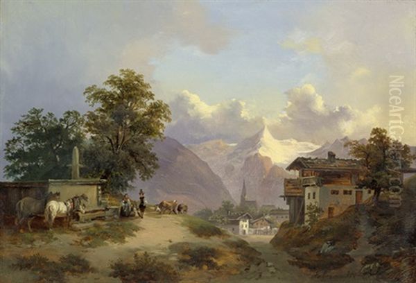 Ansicht Von Malvina In Tirol Oil Painting by Franz Barbarini