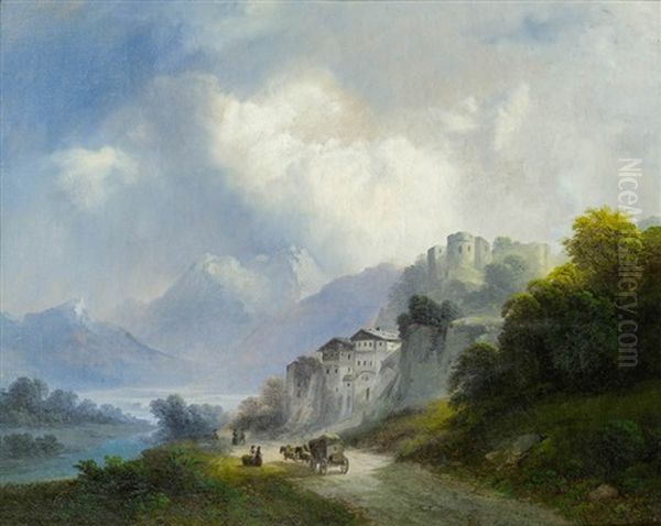 Stadt Im Gebirge by Franz Barbarini