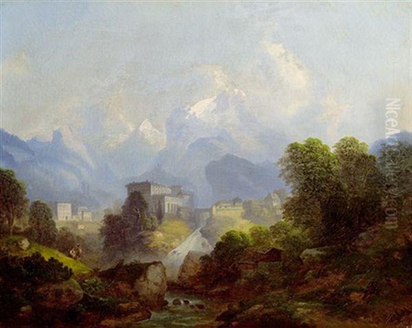 Blick Auf Bad Gastein Oil Painting by Franz Barbarini