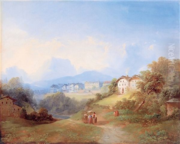 Landschaft Im Salzburgischen (?) Oil Painting by Franz Barbarini