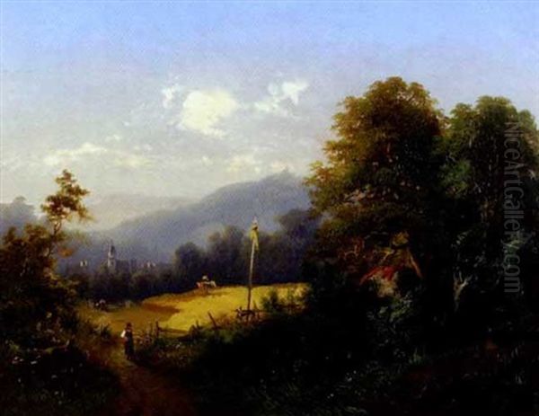 Sommertag Auf Dem Lande Oil Painting by Franz Barbarini