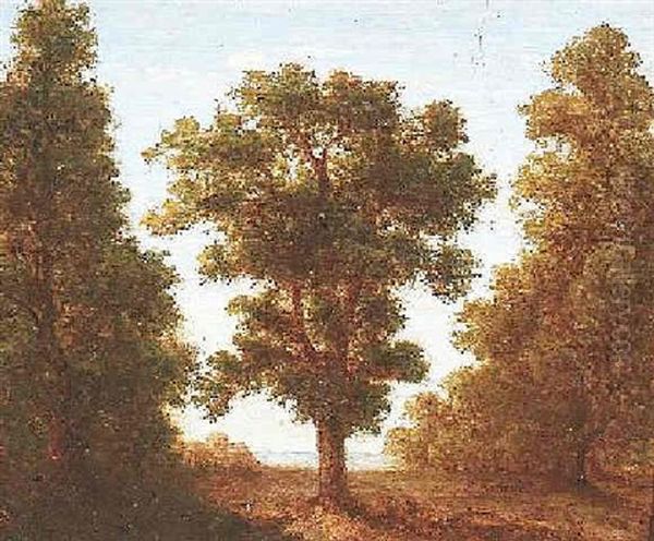 Baumstudie Oil Painting by Franz Barbarini