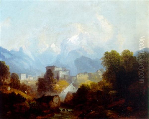 Blick Auf Bad Gastein Oil Painting by Franz Barbarini