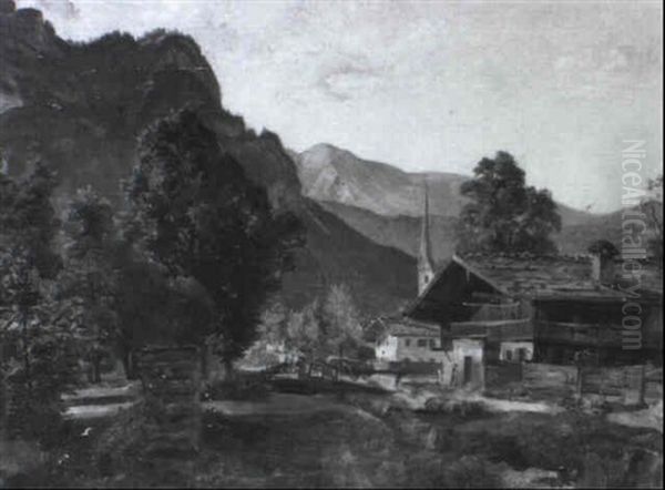 Motiv Aus Der Schweiz Oil Painting by Franz Barbarini