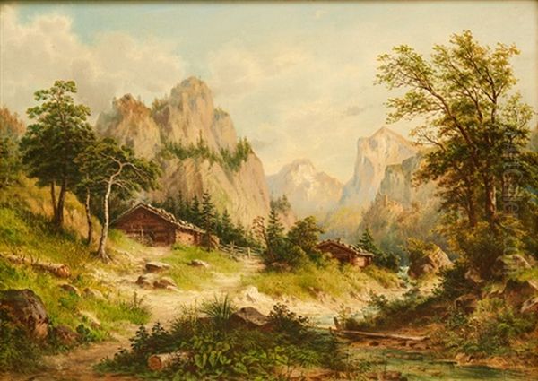 Almlandschaft Oil Painting by Gustav Barbarini