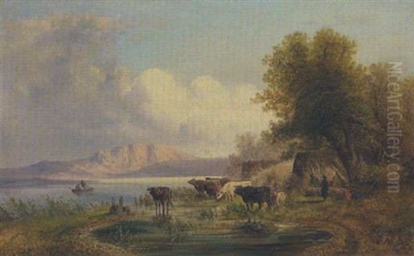 Am Starnberger See Oil Painting by Gustav Barbarini