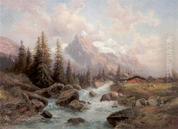 Blick Auf Das Well- Und Wetter Oil Painting by Gustav Barbarini