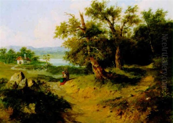 Rast Am Heimweg Oil Painting by Gustav Barbarini