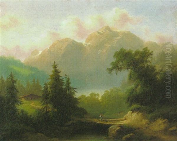 Gebirgssee by Gustav Barbarini