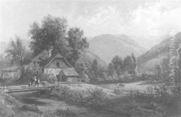 Bei Kirchberg Am Wechsel Oil Painting by Gustav Barbarini