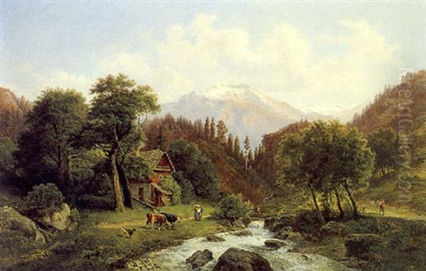 Motiv Aus Der Steiermark Oil Painting by Gustav Barbarini