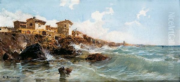 Vista De La Costa Oil Painting by Mariano Barbasan Lagueruela