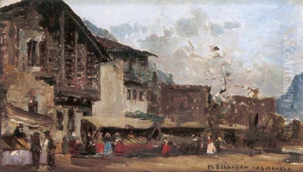 Escena Urbana Oil Painting by Mariano Barbasan Lagueruela