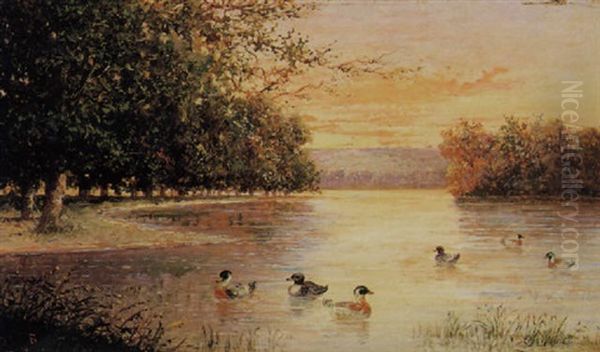 Anatare Nel Lago Oil Painting by Mariano Barbasan Lagueruela