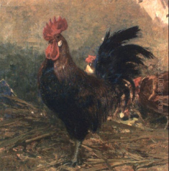 El Gallo De Moron Oil Painting by Mariano Barbasan Lagueruela