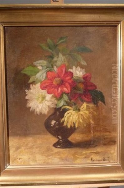 Fleurs Dans Un Vase Oil Painting by Marthe Elizabeth Barbaud-Kock