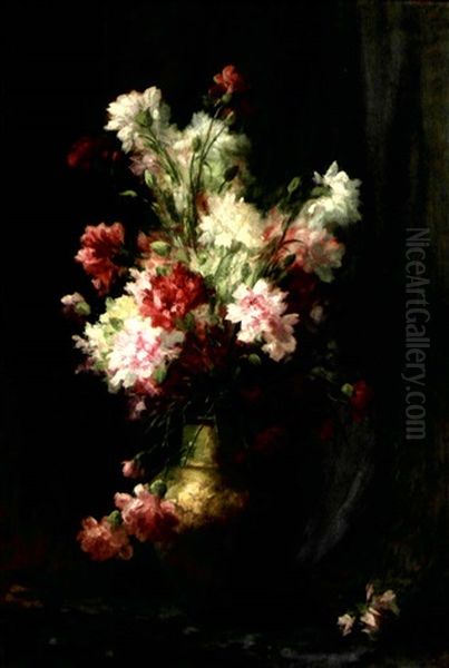 Bouquet De Fleurs Oil Painting by Marthe Elizabeth Barbaud-Kock