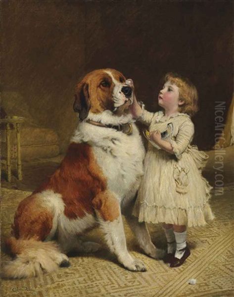 Trust Oil Painting by Charles Burton Barber