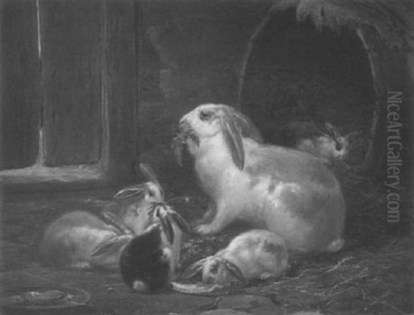 Pets Oil Painting by Charles Burton Barber