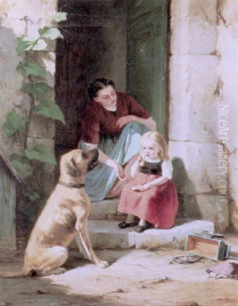 Can't You Talk? Oil Painting by Charles Burton Barber