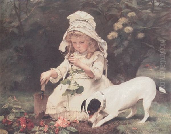 Amateurs Oil Painting by Charles Burton Barber