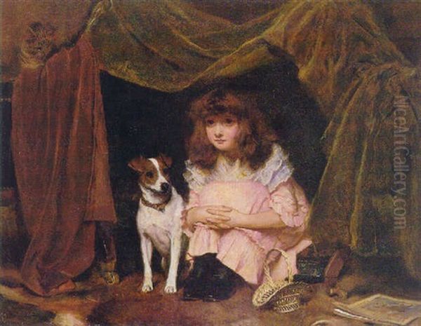 The Hiding Place Oil Painting by Charles Burton Barber