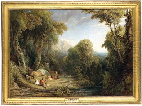 Gypsies, Herefordshire Oil Painting by John Vincent Barber