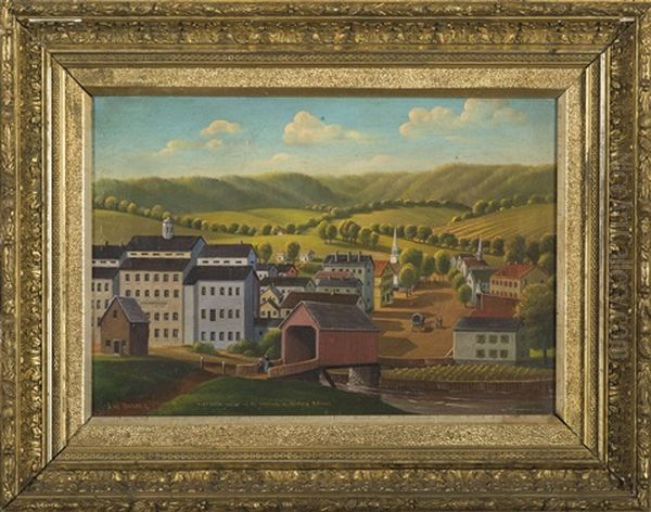 Western View Of The Center Of North Adams, Massachusetts Oil Painting by John Warner Barber