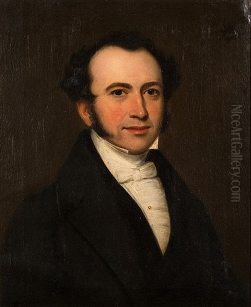 Portrait Of Reverend Henry Leonard Adams [b.1798], Together With A Portrait Attributed To Barber Of Captain James Scott [b.1793] (2 Works) by Thomas Barber