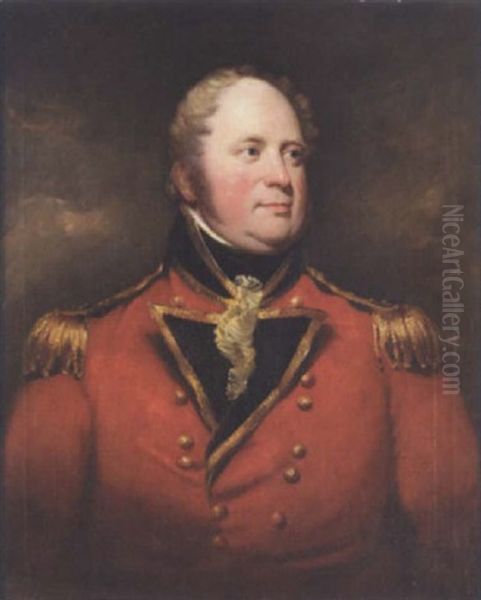 Portrait Of Colonel John Elliot Of Gedling, Nottinghamshire Oil Painting by Thomas Barber