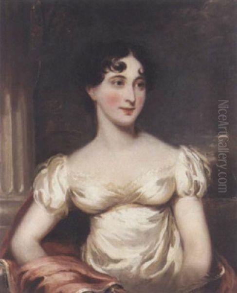 Portrait Of Catherine Elizabeth Burnside Of Gedling, Nottinghamshire Oil Painting by Thomas Barber