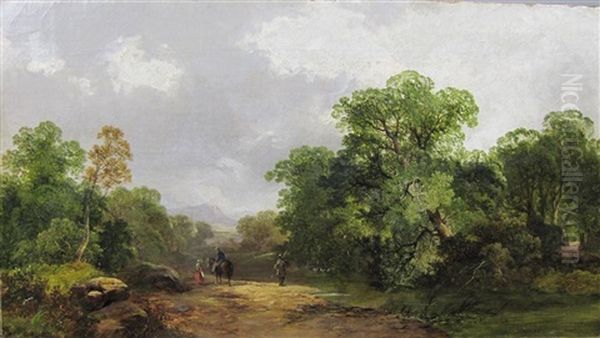 By A River Oil Painting by Thomas Stanley Barber