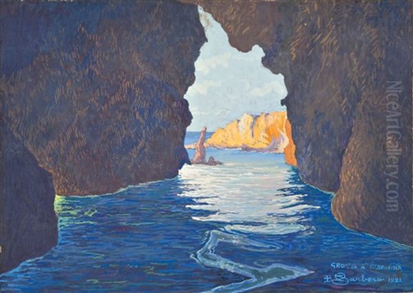 Grotta A Taormina Oil Painting by Ernesto Barbero