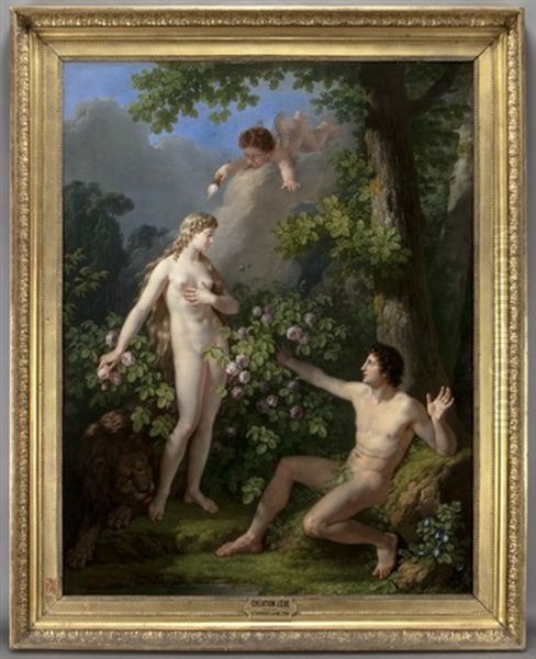 Creation D'eve Oil Painting by Jean Jacques Francois Le Barbier