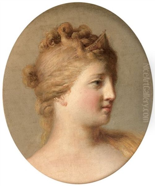 Portrait D'hersilie, Reine Des Romains Oil Painting by Jean Jacques Francois Le Barbier