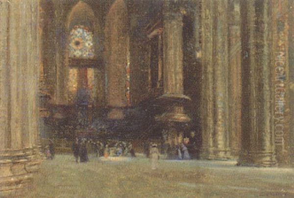 Interno Duomo Oil Painting by Alessandro Barbieri