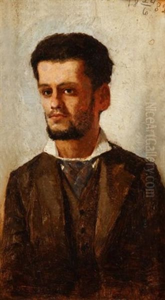 Portrait De Henrique De Almeida Oil Painting by Belmiro Barbosa De Almeida