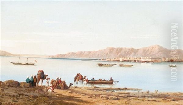 Vue De Suez Oil Painting by Prosper Barbot